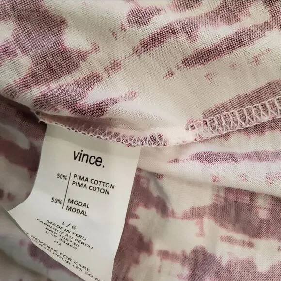 Vince Abstract Print T-shirt Short Sleeve Size L - Picture 6 of 9